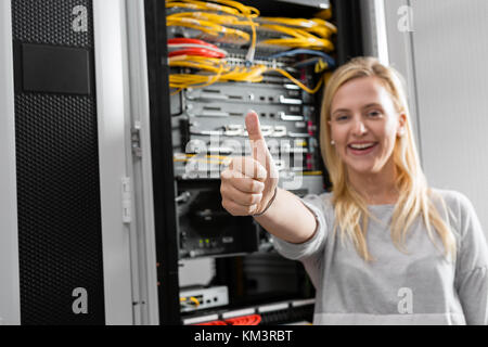 business, people and technology concept - happy smiling businesswoman Stock Photo