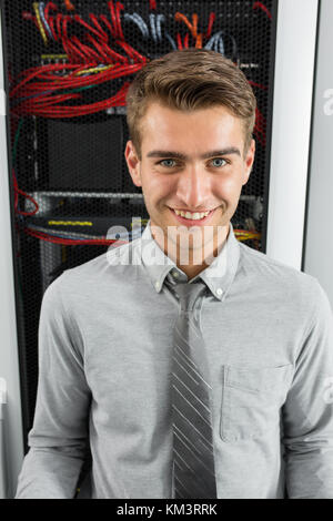 portrait of young man in data center Stock Photo