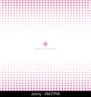 Abstract halftone pink color on white background for wedding card. Vector illustration Stock Vector