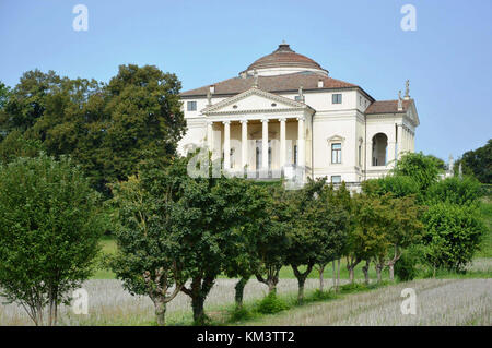 Villa Capra named La Rotonda, designed by Andrea Palladio architect, year 1591 at Vicenza in Italy - aug 06 2014 Stock Photo