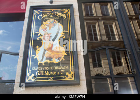 Champagne Advertisning at Cafe Bellini, Bordeaux; France Stock Photo
