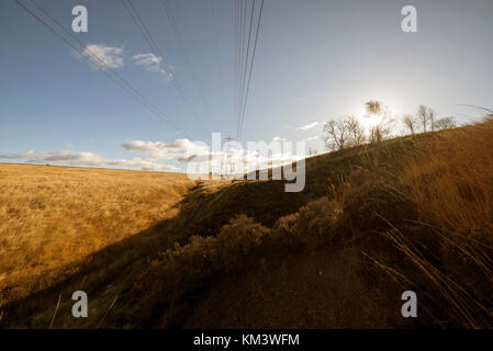 Pylons Over Moorland, Saddleworth Stock Photo