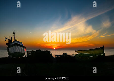 BBC South East Photo of the Day No 11 3/11/17 Boats at Deal Dawn Stock Photo