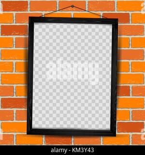 wooden frame red brick Stock Vector