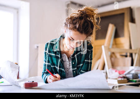 Small business of a young woman. Stock Photo