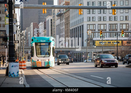 Detroit, Michigan - Woodward Avenue, Detroit's Main Street Stock Photo 