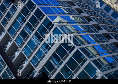 Abstract view of Chicago skyscrapers with reflections Stock Photo