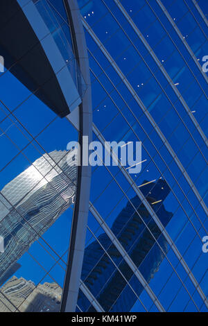 Abstract view of Chicago skyscrapers with reflections Stock Photo