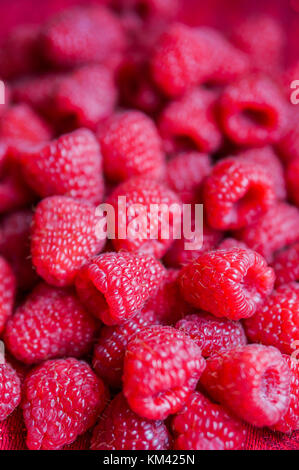 Closeup Of Fresh Picked Raspberries Stock Photo