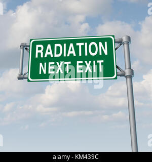 Radiation crisis concept and toxic nuclear leak warning symbol with 3D illustration elements. Stock Photo