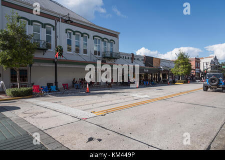 Businesses and Storefronts on Woodland Blvd DeLand, Florida USA Stock Photo