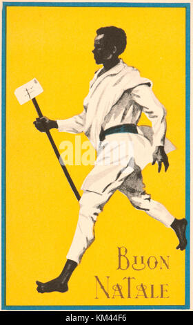 Italian Christmas postacard during East Africa occupation (1930s) Stock Photo