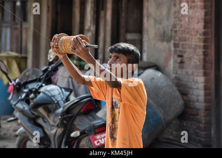 The kite runner, Kathmandu, Nepal Stock Photo