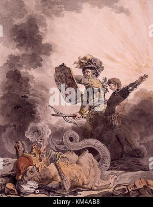 William Tell, an allegorical Tell defeating the chimera of the French Revolution Stock Photo