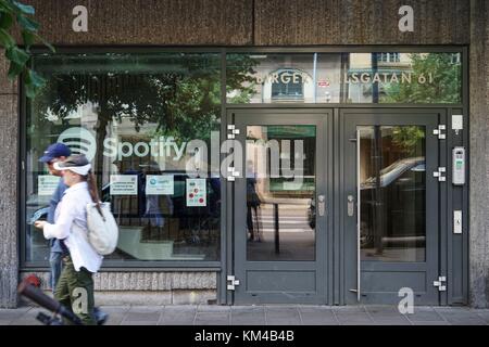 Sweden: Headquarters of the music streaming service Spotify in Stockholm. Photo from 15. July 2017. | usage worldwide Stock Photo