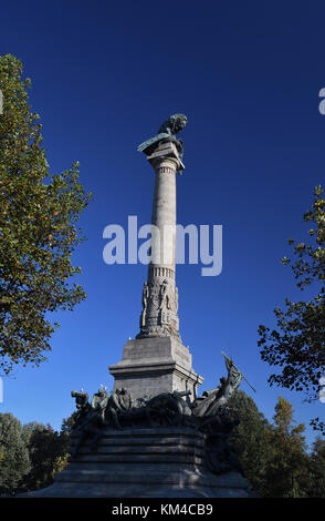 portuguese lion on french eagle;peninsular war;memorial;column;praca de mouzinho de albuquerque;porto portugal; Stock Photo