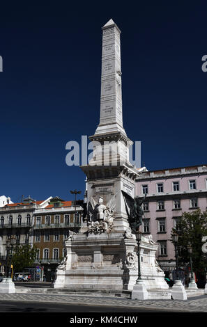 porrtuguese restoration monument;praca dos restauradores;lisbon;portugal Stock Photo