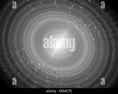 Glowing solar system with particles in early stage black and white texture, computer generated abstract background, 3D rendering Stock Photo