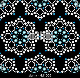 Seamless vector pattern Aboriginal dot painting, Mandala repetitive design, Australian folk art background Stock Vector