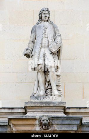 Paris, France. Palais du Louvre. Statue in the Cour Napoleon: Jean-François Regnard (1655 – 1709) French dramatist: 'the most distinguished, after Mol Stock Photo