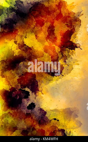 Detail of painting splashes, color tones mixed together. Stock Photo