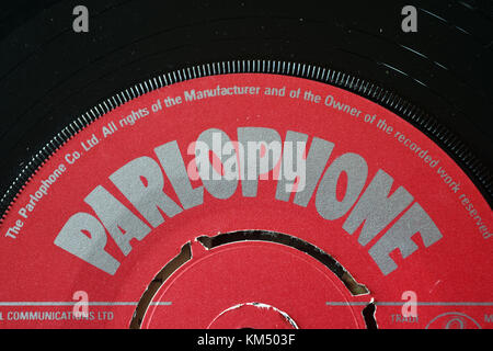 The red parlophone label Stock Photo