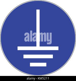 Earth terminal must be connected to the ground, mandatory sign, vector illustration. Stock Vector