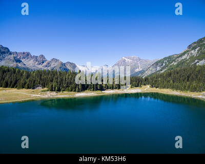 Alpine lake in Valtellina, lago Palù in Valmalenco Stock Photo