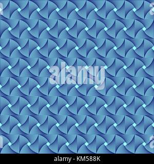 Abstract knitted blue background of the squares Stock Vector