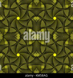 Abstract knitted black and yellow background from squares Stock Vector