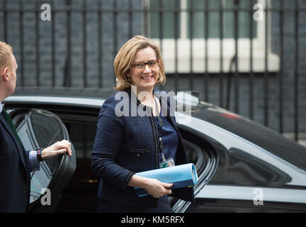 Downing Street, London, UK. 5 December 2017. Government ministers in Downing Street for weekly cabinet meeting on the day after PM Theresa May returns from failed Brexit talks in Brussels. Photo: Amber Rudd, Secretary of State for the Home Department, Home Secretary. Credit: Malcolm Park/Alamy Live News. Stock Photo