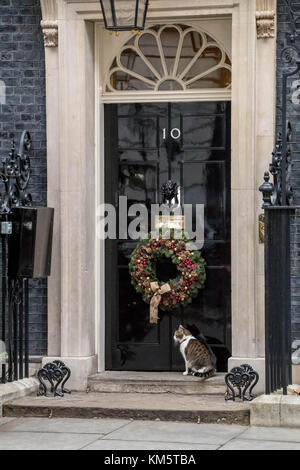 London, UK. 5th Dec, 2017. Larry the Downing Street Cat, ouotside 10 Downing Street Credit: Ian Davidson/Alamy Live News Stock Photo