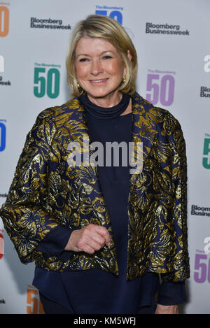 New York, USA. 4th Dec, 2017. Martha Stewart attends 'The Bloomberg 50' Celebration at Gotham Hall on December 4, 2017 in New York City. Credit: Erik Pendzich/Alamy Live News Stock Photo