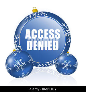 Access denied blue christmas balls icon Stock Photo