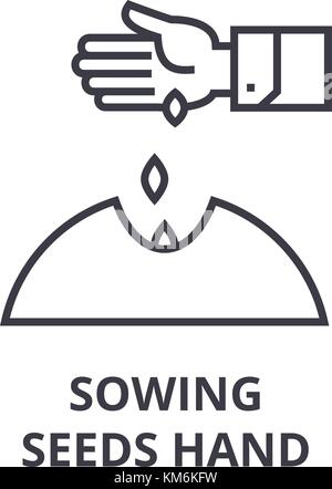 Agriculture concept icon. Sowing. Farming idea thin line illustration ...