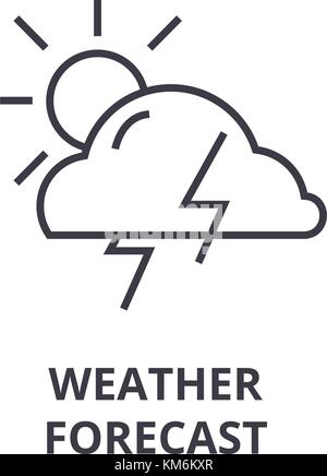 weather forecast line icon, outline sign, linear symbol, vector, flat illustration Stock Vector