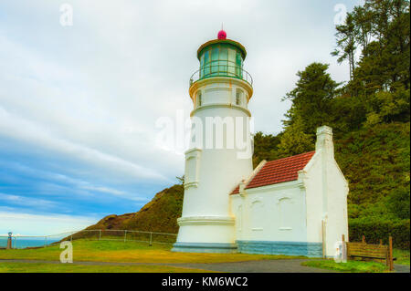 Heceta Lighthouse on the Oregon Coast near Florence Stock Photo