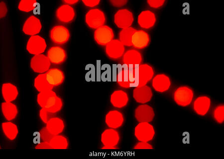 Blurry red spherical lights on black background, can use background Stock Photo