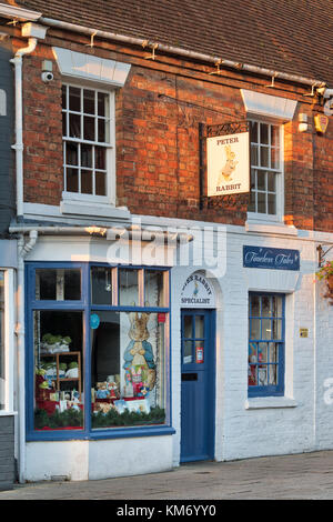 Peter Rabbit shop in the early morning sunlight. Stratford upon Avon, Warwickshire, England Stock Photo