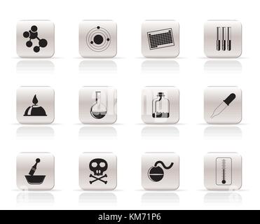 Chemistry industry icons - vector icon set Stock Vector