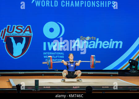 Anaheim, NOV 30: 2017 Kim Sohwa in International Weightlifting Federation World Championships on NOV 30, 2017 at Anaheim Convention Center, Los Angele Stock Photo