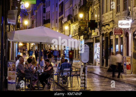 Coimbra Portugal,historic center,Rua Ferreira Borges,business,commercial district,storefronts,shopping shopper shoppers shop shops market markets mark Stock Photo