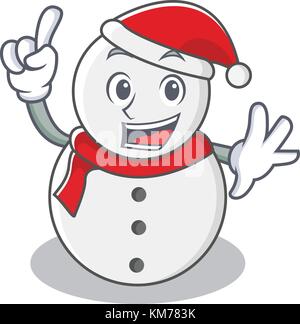 Finger snowman character cartoon style Stock Vector
