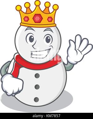 King snowman character cartoon style Stock Vector