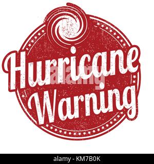Hurricane warning grunge rubber stamp on white background, vector illustration Stock Vector