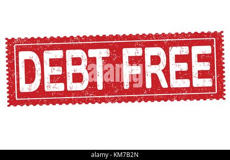 Debt free grunge rubber stamp on white background, vector illustration Stock Vector