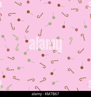 hand drawn vector christmas lollipops seamless pattern Stock Vector