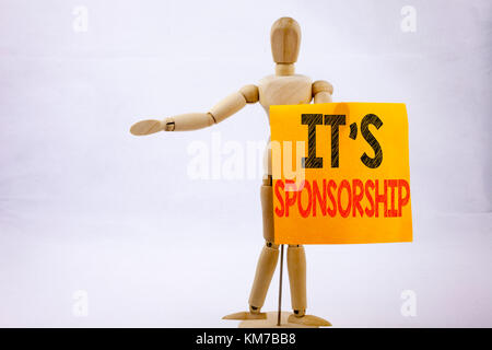 Conceptual hand writing text caption inspiration showing Sponsorship Business concept for Word Cloud Concept on sticky note sculpture background with  Stock Photo