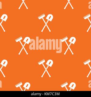 Shovel and rake pattern seamless Stock Vector