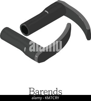 Barend handlebar icon, isometric 3d style Stock Vector